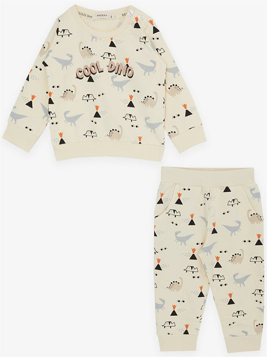 Crew Neck Long Sleeve Baby Boy 2 Piece Set