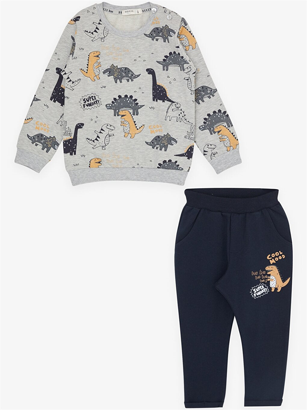 Crew Neck Long Sleeve Baby Boy 2 Piece Set