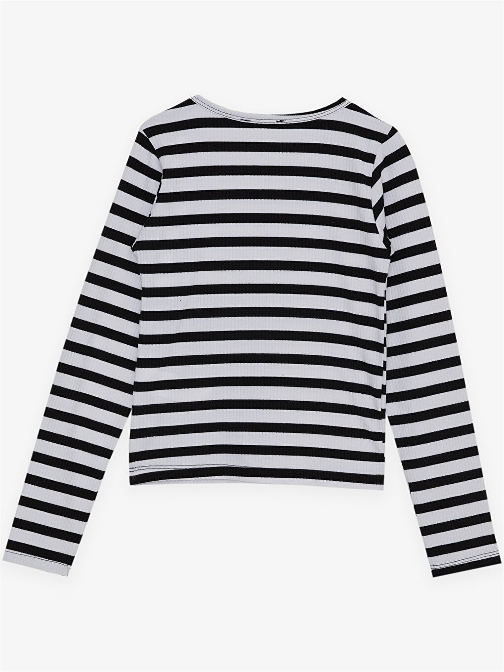 Square Neck Striped Girl's T-Shirt