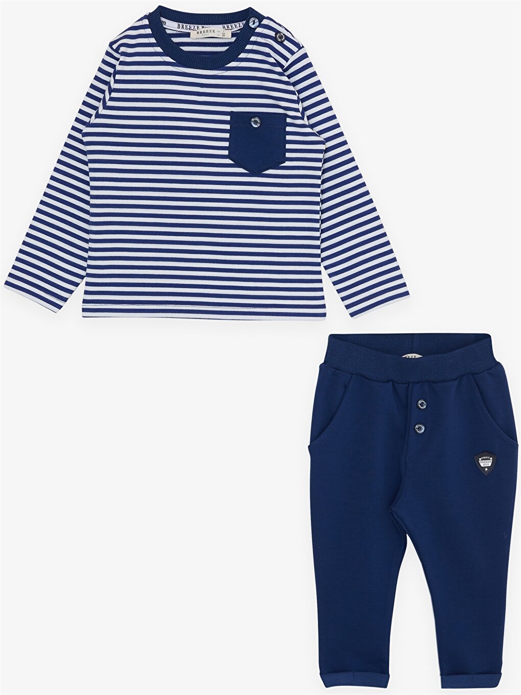 Crew Neck Long Sleeve Baby Boy 2 Piece Set