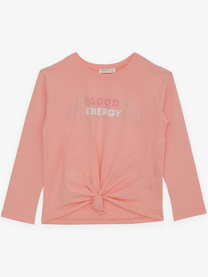 Crew Neck Long Sleeve Girls' T-Shirt