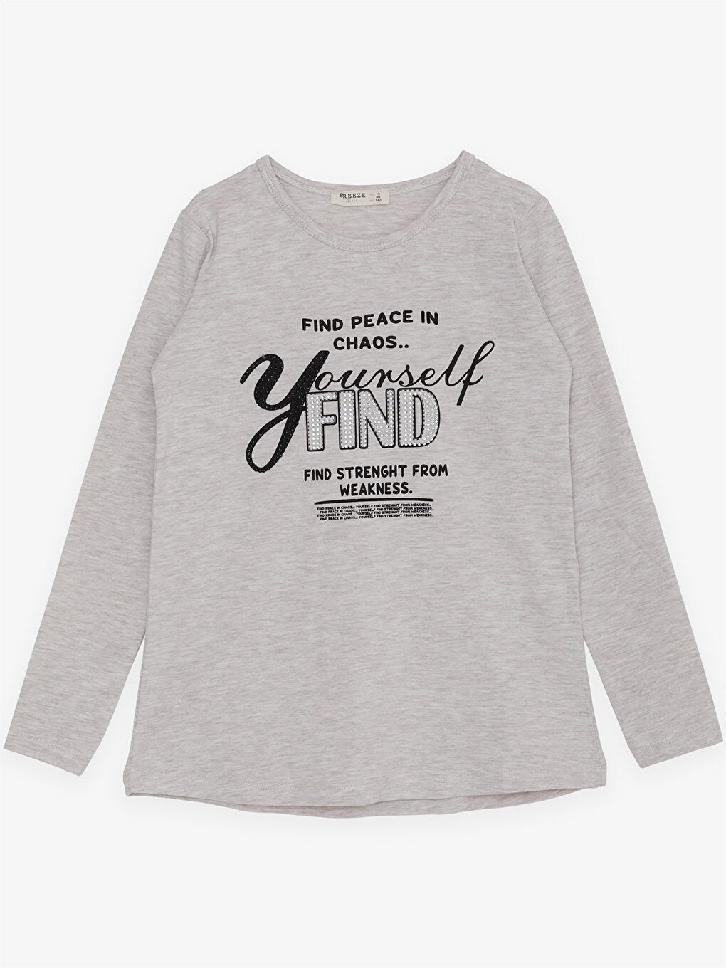 Crew Neck Long Sleeve Girls' T-Shirt