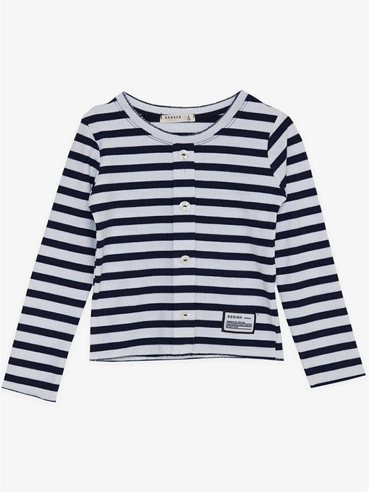 Crew Neck Striped Girl's T-Shirt