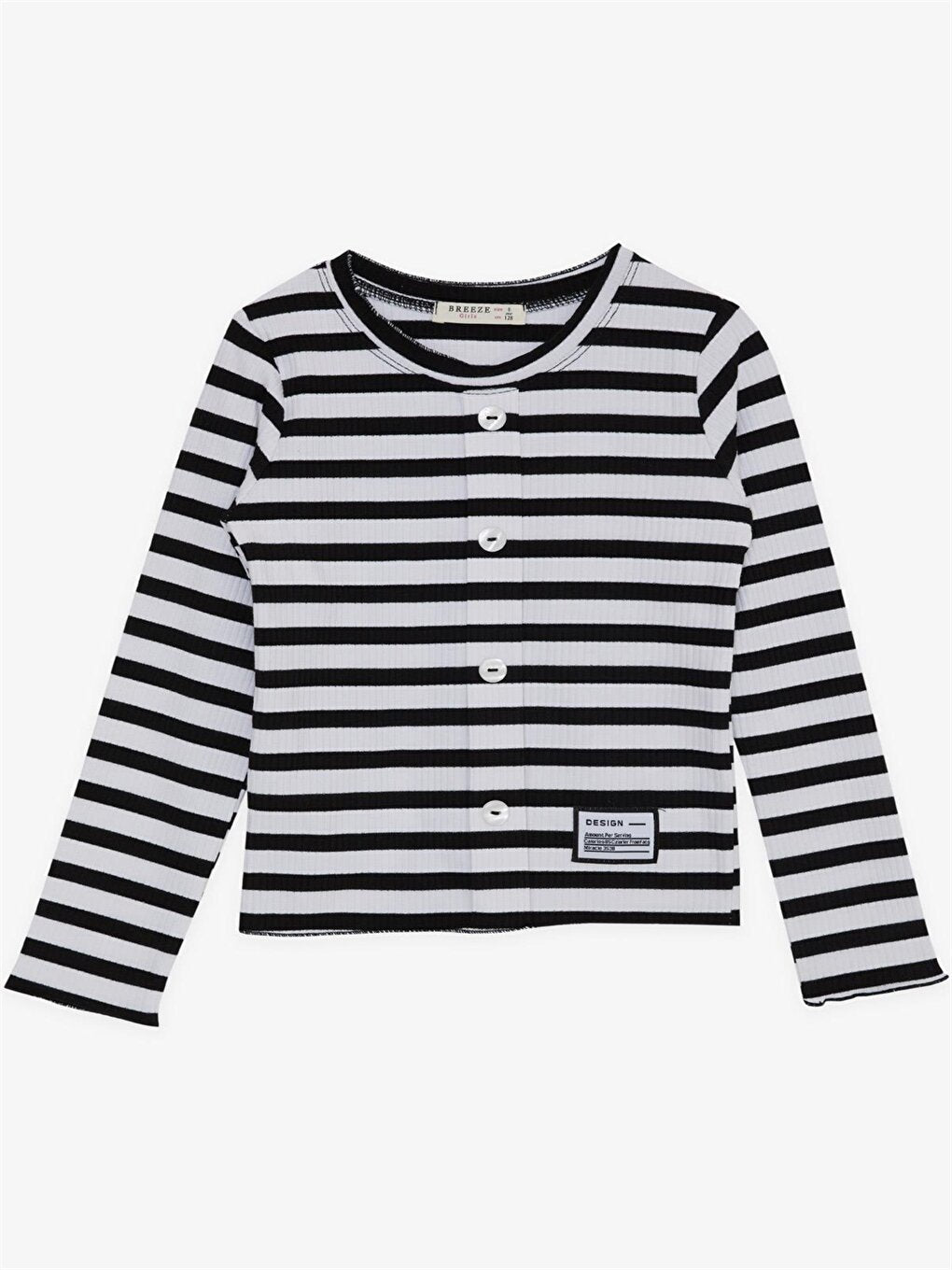 Crew Neck Striped Girl's T-Shirt