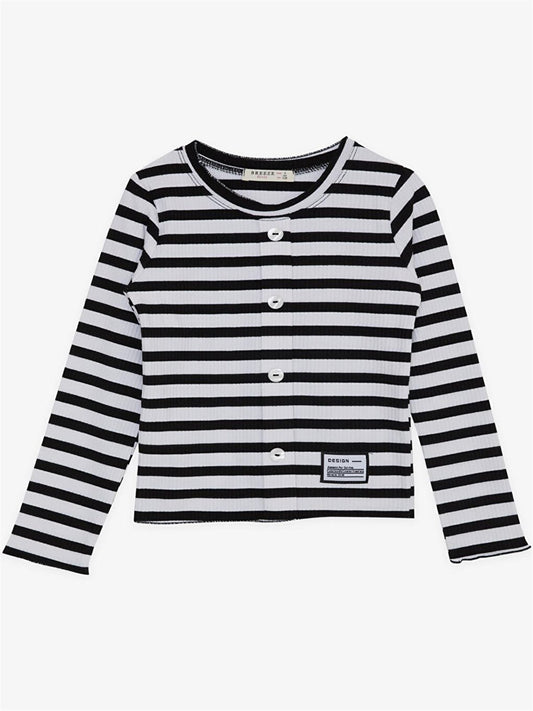 Crew Neck Striped Girl's T-Shirt