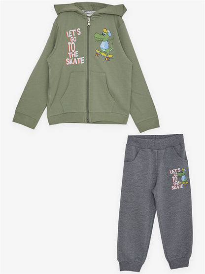 Printed Long Sleeve Baby Boy 2 Piece Set