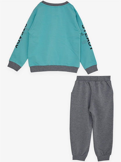 Crew Neck Printed Baby Boy 2-Piece Set