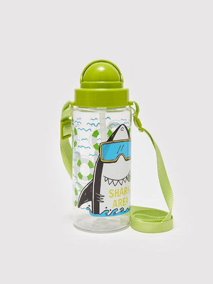 Printed Children's Water Bottle with Straw 500 Ml