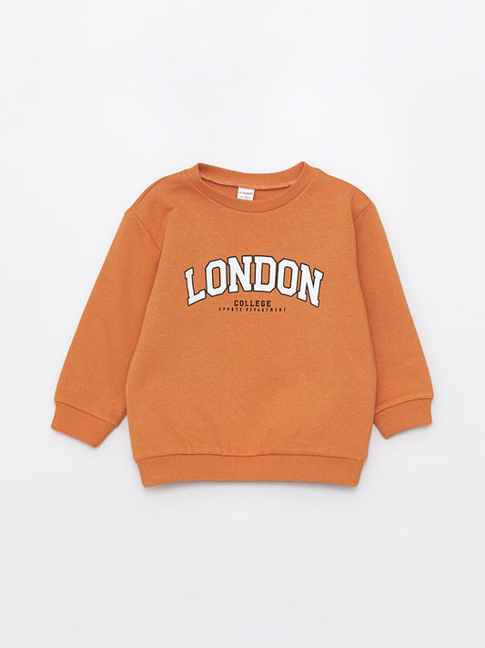 Crew Neck Long Sleeve Printed Baby Boy Sweatshirt