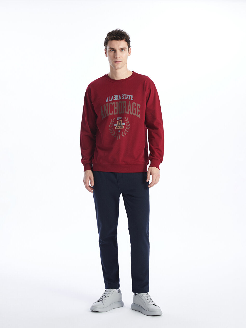 Crew Neck Long Sleeve Men's Sweatshirt