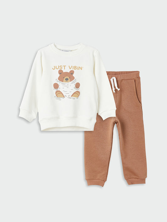 Crew Neck Long Sleeve Baby Boy 2 Piece Set