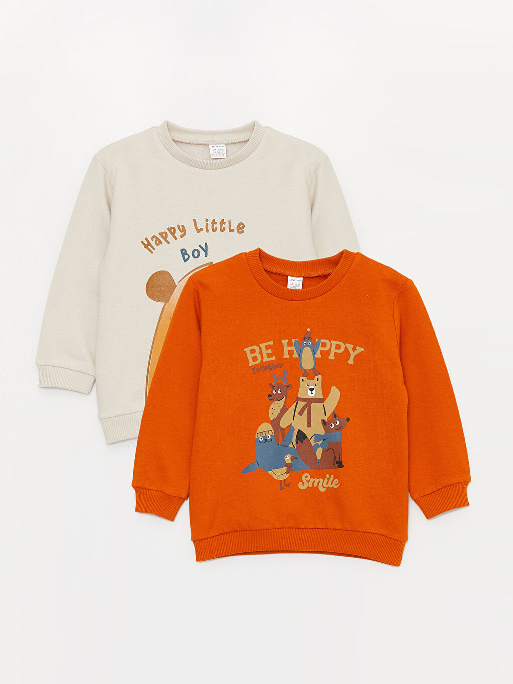 Crew Neck Long Sleeve Printed Baby Boy Sweatshirt 2-pack