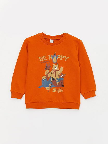 Crew Neck Long Sleeve Printed Baby Boy Sweatshirt 2-pack