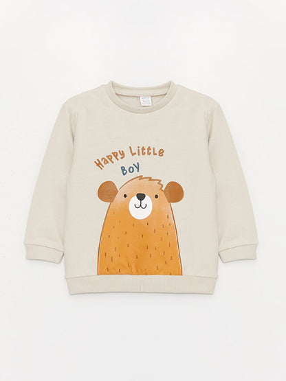 Crew Neck Long Sleeve Printed Baby Boy Sweatshirt 2-pack