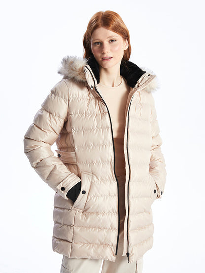 Women's Hooded Plain Puffer Coat