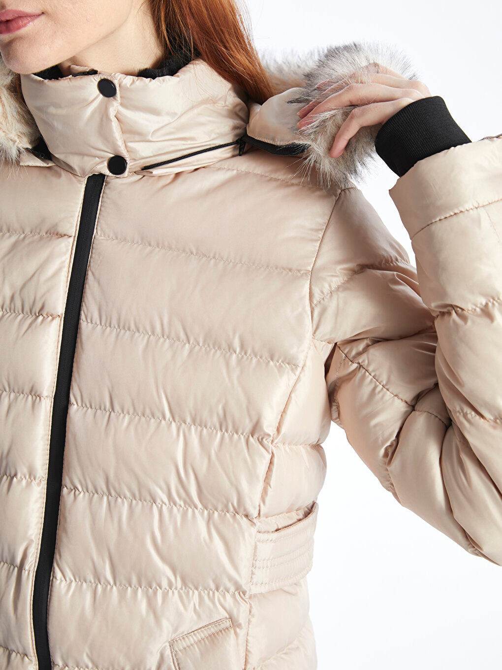 Women's Hooded Plain Puffer Coat