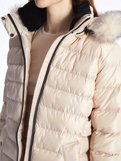 Women's Hooded Plain Puffer Coat