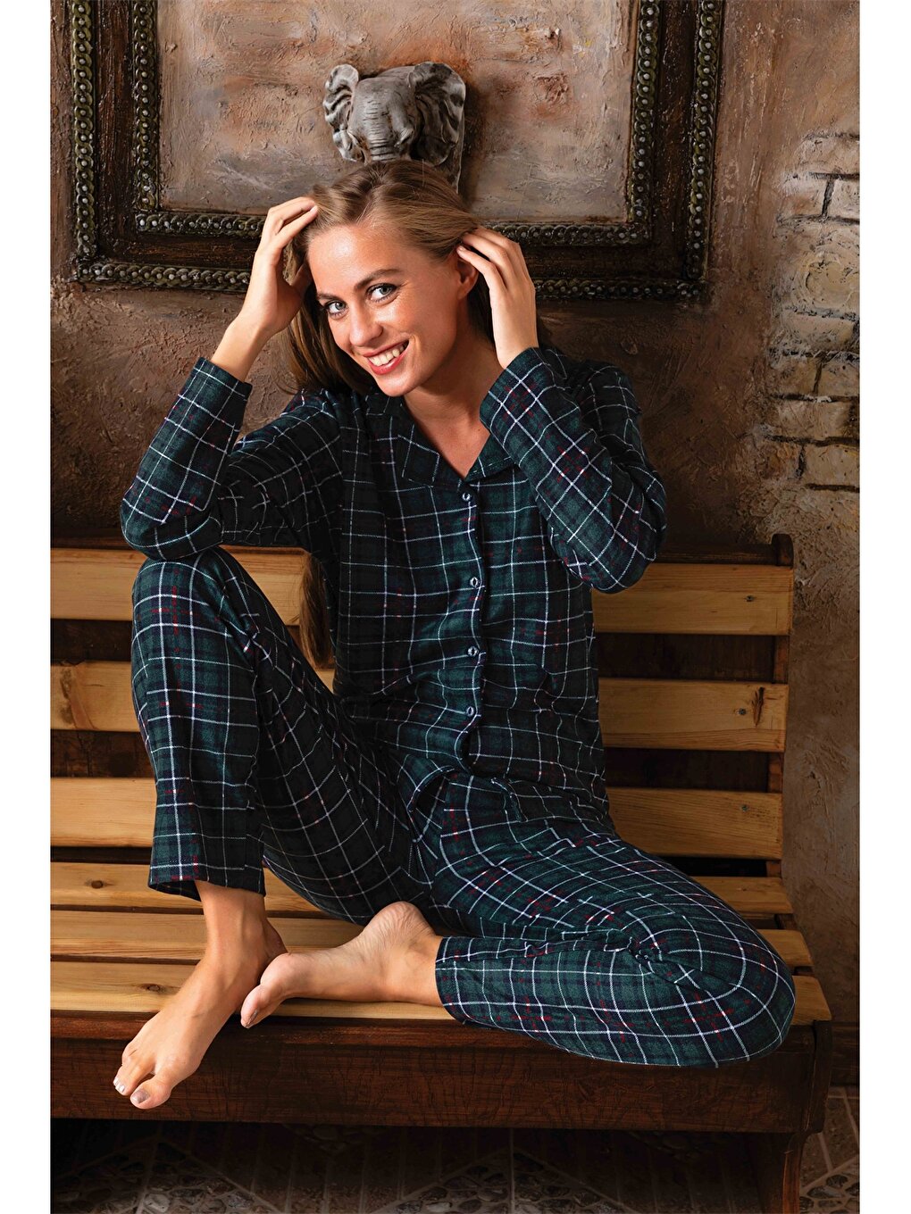 Shirt Collar Women's Pajama Set