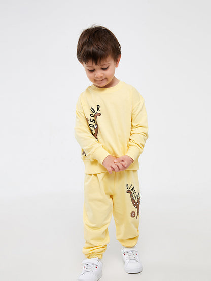 Crew Neck Printed Baby Boy 2-Piece Set