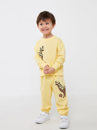 Crew Neck Printed Baby Boy 2-Piece Set