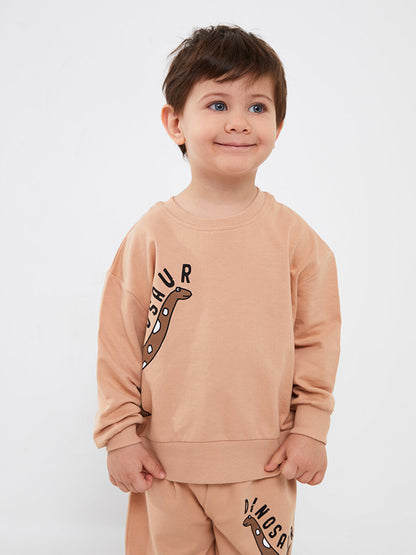 Crew Neck Printed Baby Boy 2-Piece Set