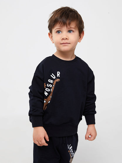 Crew Neck Printed Baby Boy 2-Piece Set