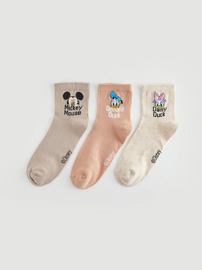 Mickey Mouse Printed Women's Socks Pack of 3