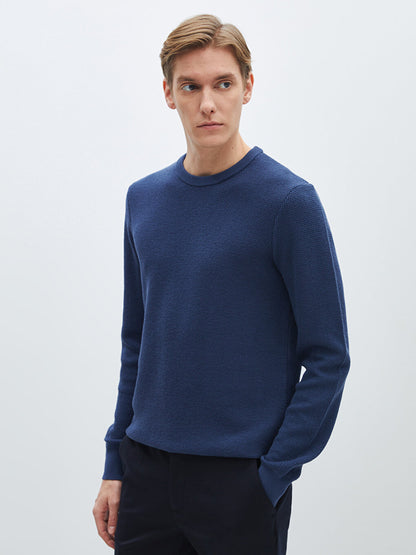 Crew Neck Long Sleeve Men's Knitwear Sweater