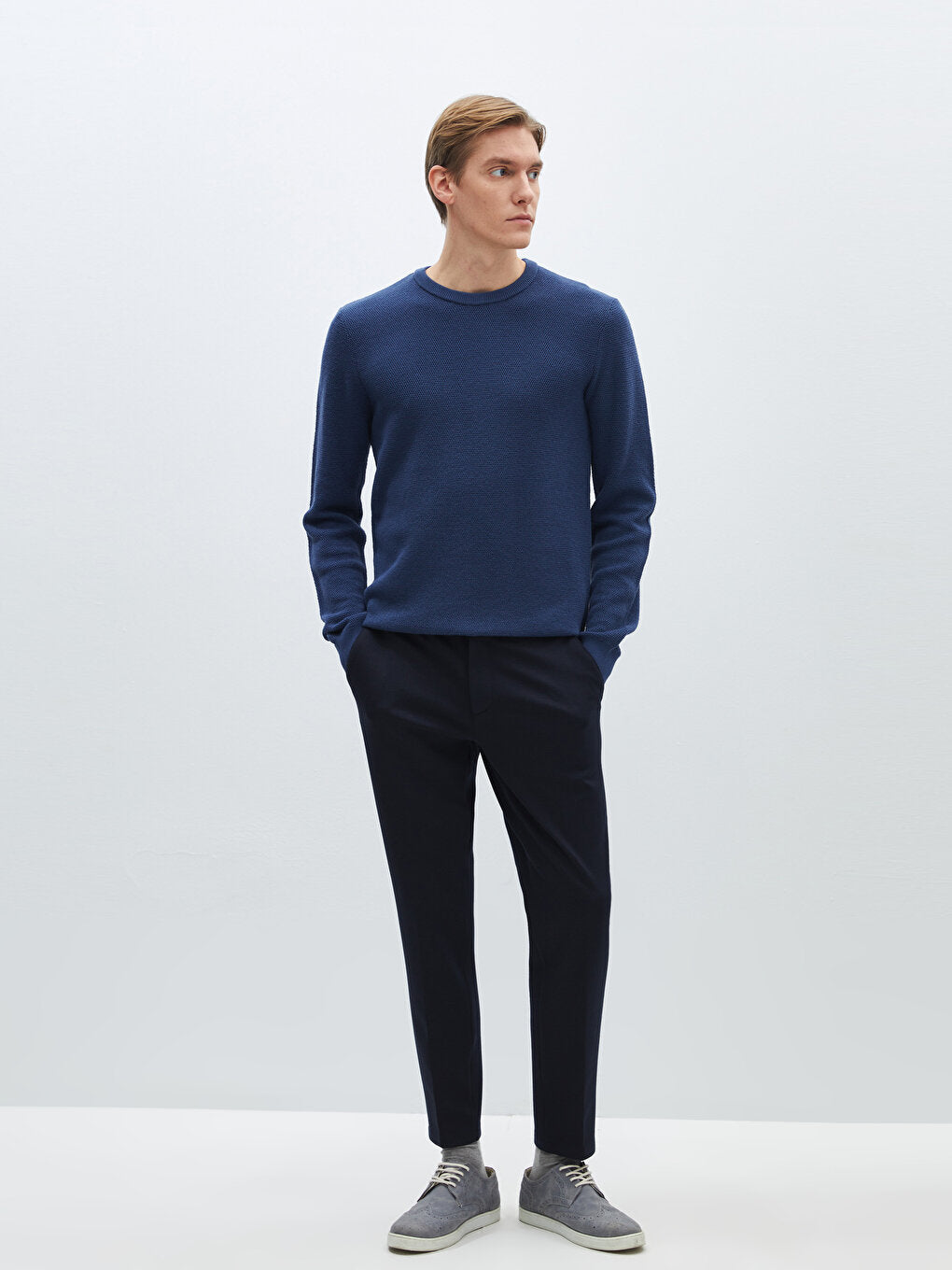 Crew Neck Long Sleeve Men's Knitwear Sweater