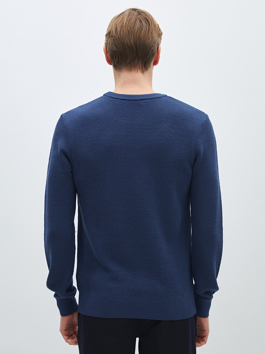 Crew Neck Long Sleeve Men's Knitwear Sweater