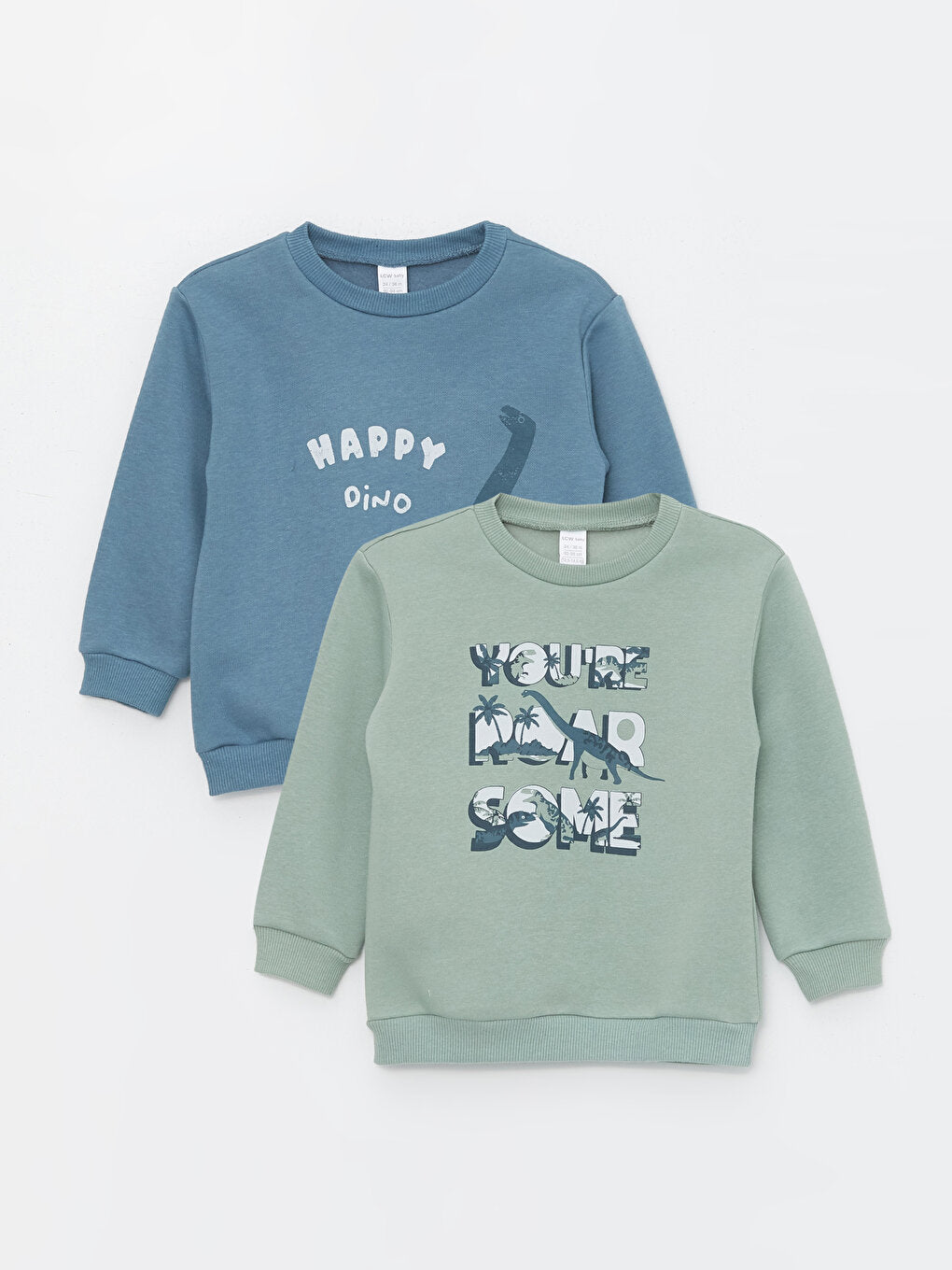 Crew Neck Long Sleeve Printed Baby Boy Sweatshirt 2-pack