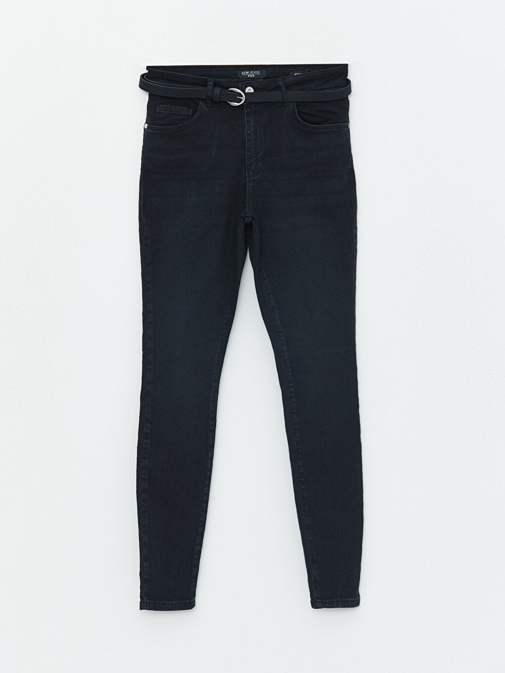 Skinny Fit Women's Jean Trousers with Waist Belt