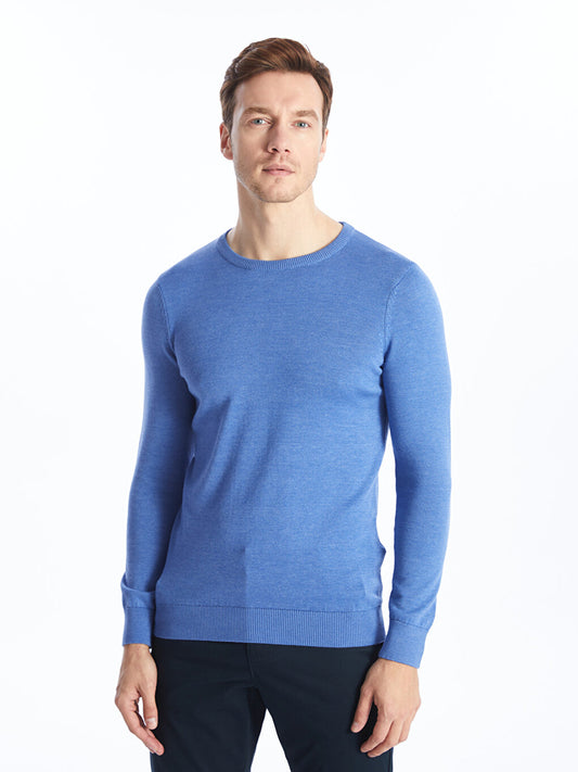 Crew Neck Long Sleeve Men's Knitwear Sweater