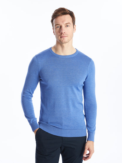 Crew Neck Long Sleeve Men's Knitwear Sweater