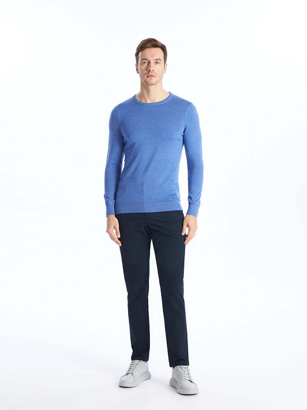 Crew Neck Long Sleeve Men's Knitwear Sweater