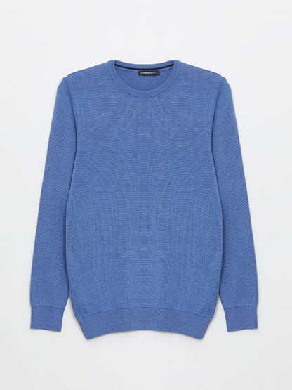 Crew Neck Long Sleeve Men's Knitwear Sweater