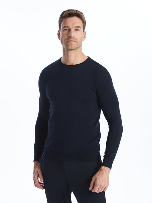 Crew Neck Long Sleeve Men's Knitwear Sweater