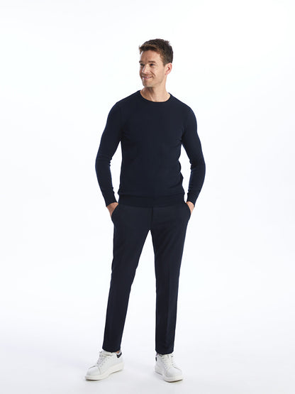 Crew Neck Long Sleeve Men's Knitwear Sweater