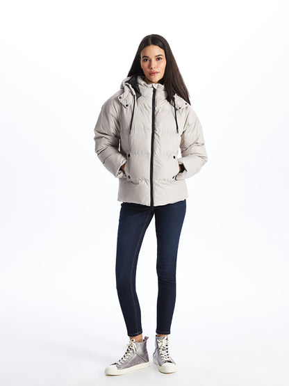 Women's Hooded Plain Puffer Coat