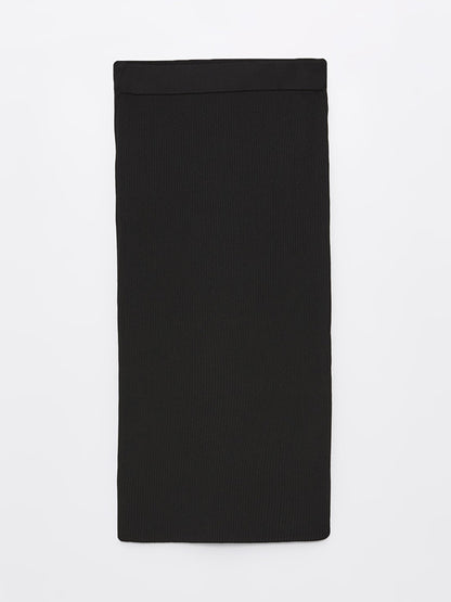 Women's Elastic Waist Plain Knitted Skirt