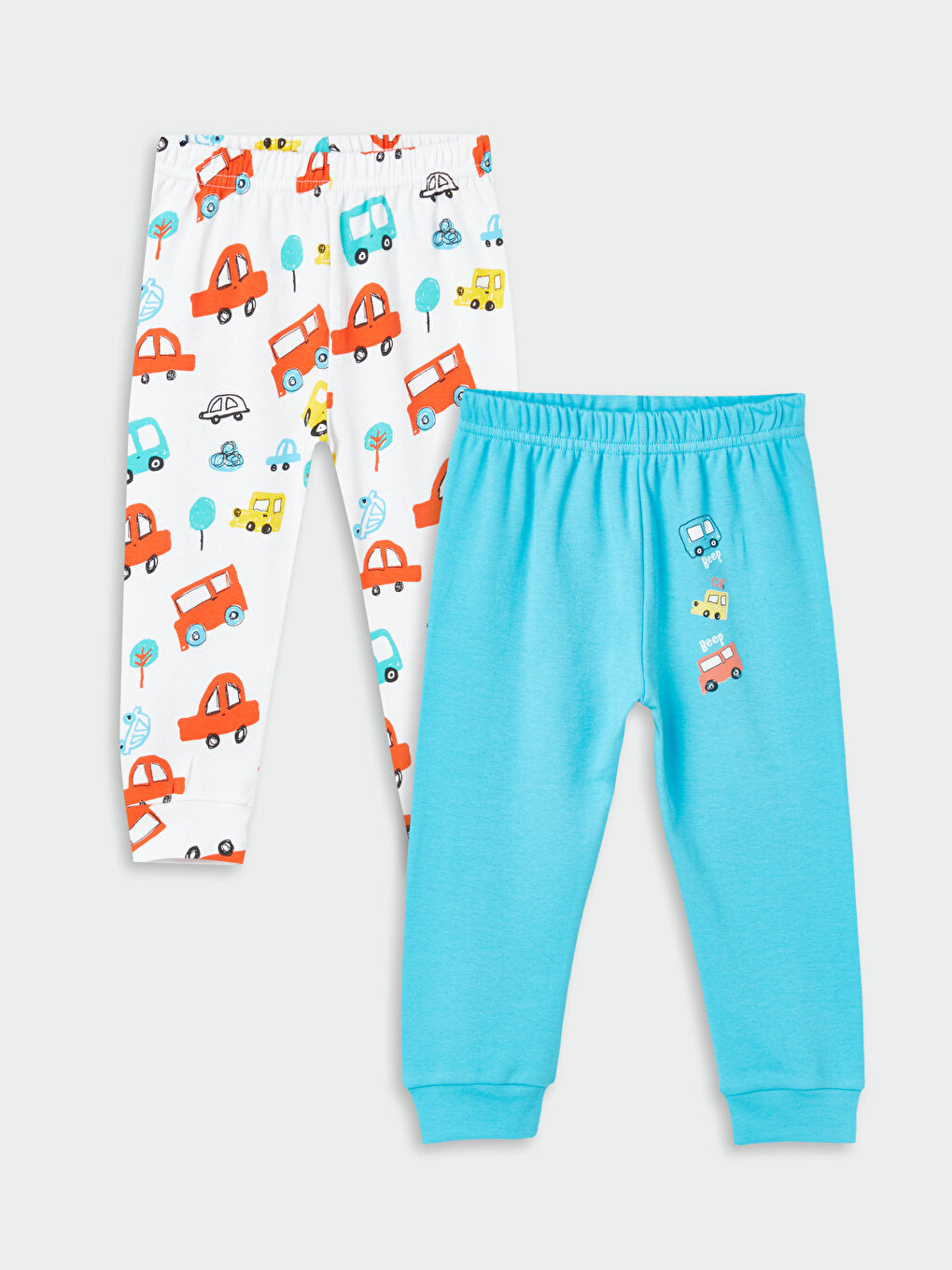 Printed Baby Boy Tracksuit Bottom with Elastic Waist, 2-pack