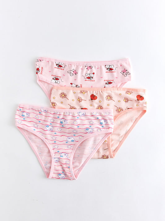 Patterned Girl's Panties 3-Piece