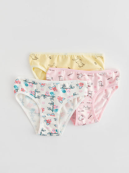 Patterned Girl's Panties 3-Piece