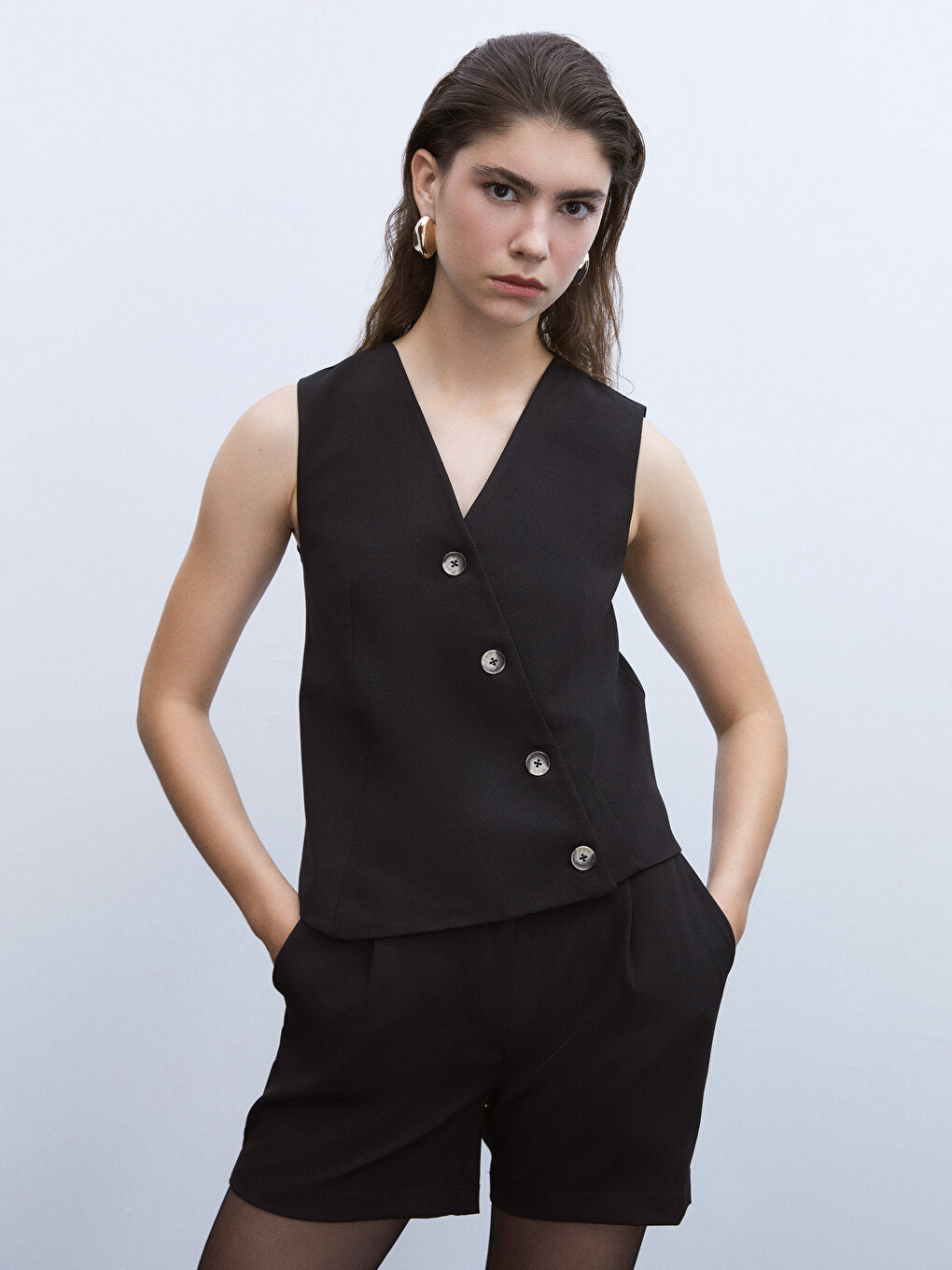 Women's V-Neck Plain Classic Vest