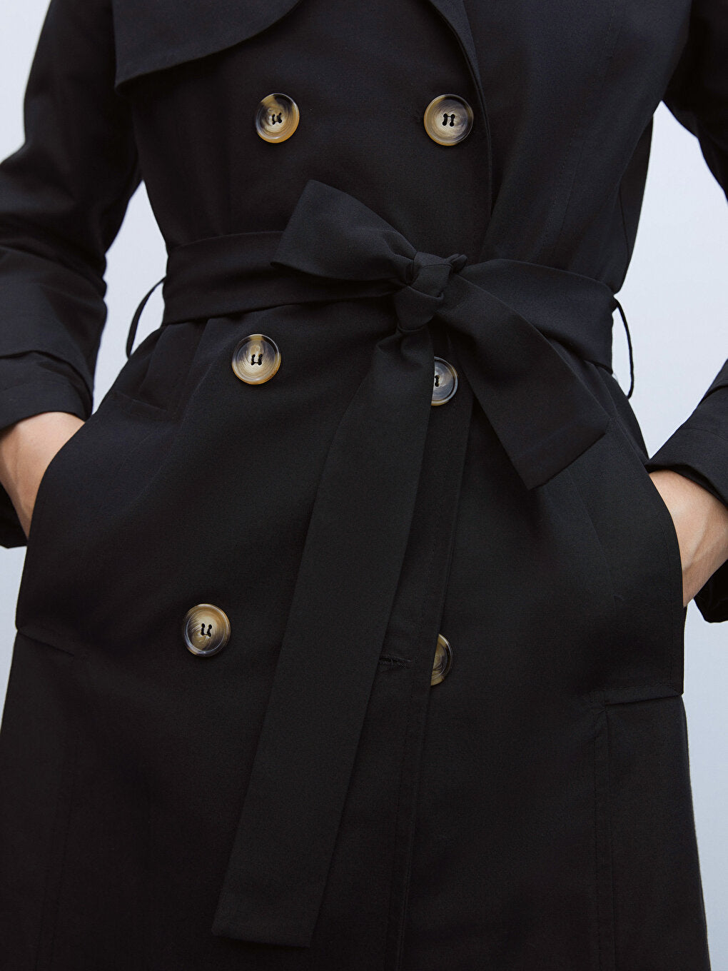 Women's Jacket Collar Plain Trench Coat