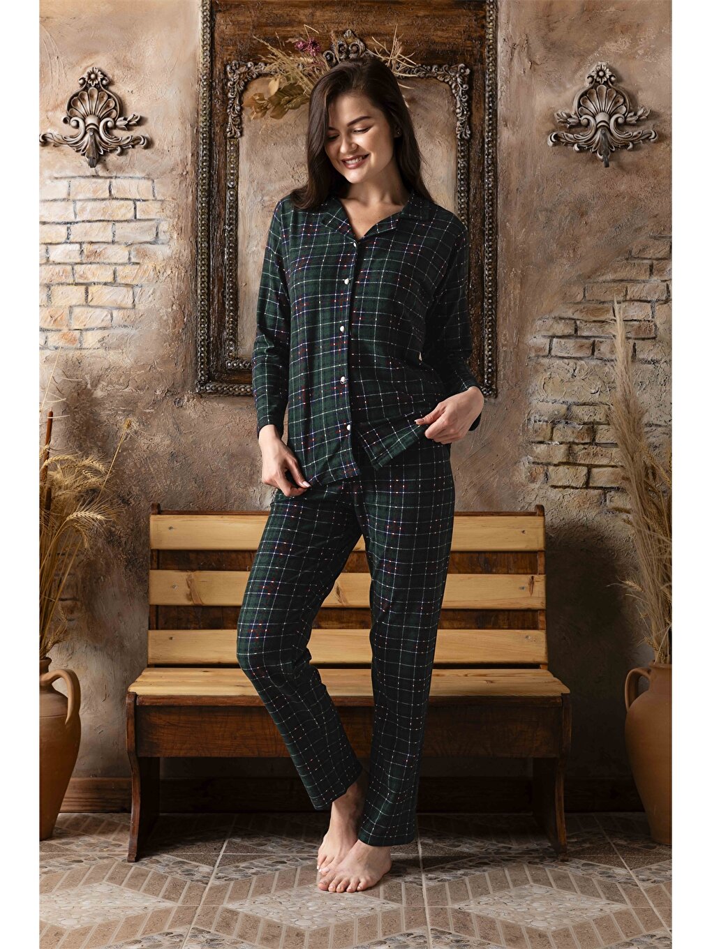 Shirt Collar Women's Pajama Set