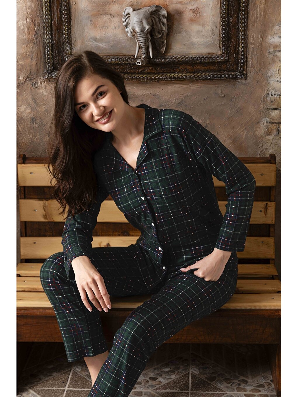 Shirt Collar Women's Pajama Set