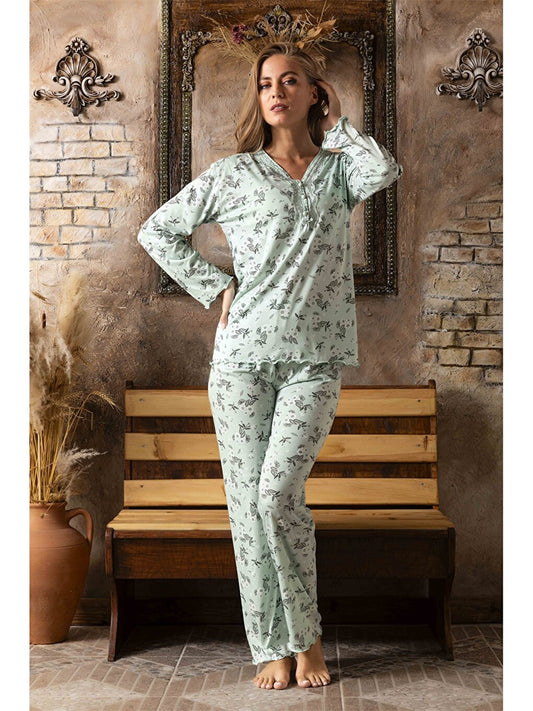 Shirt Collar Women's Pajama Set