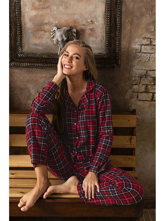 Shirt Collar Women's Pajama Set