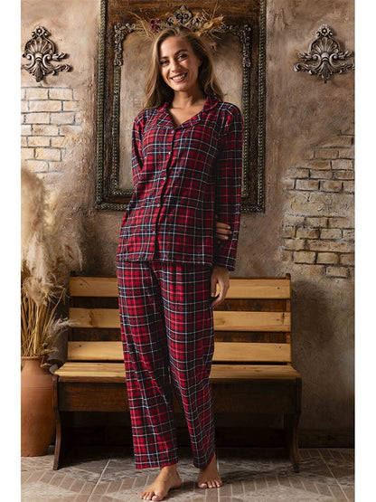 Shirt Collar Women's Pajama Set